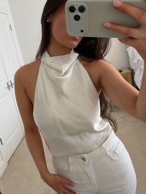 White Satin Halterneck top